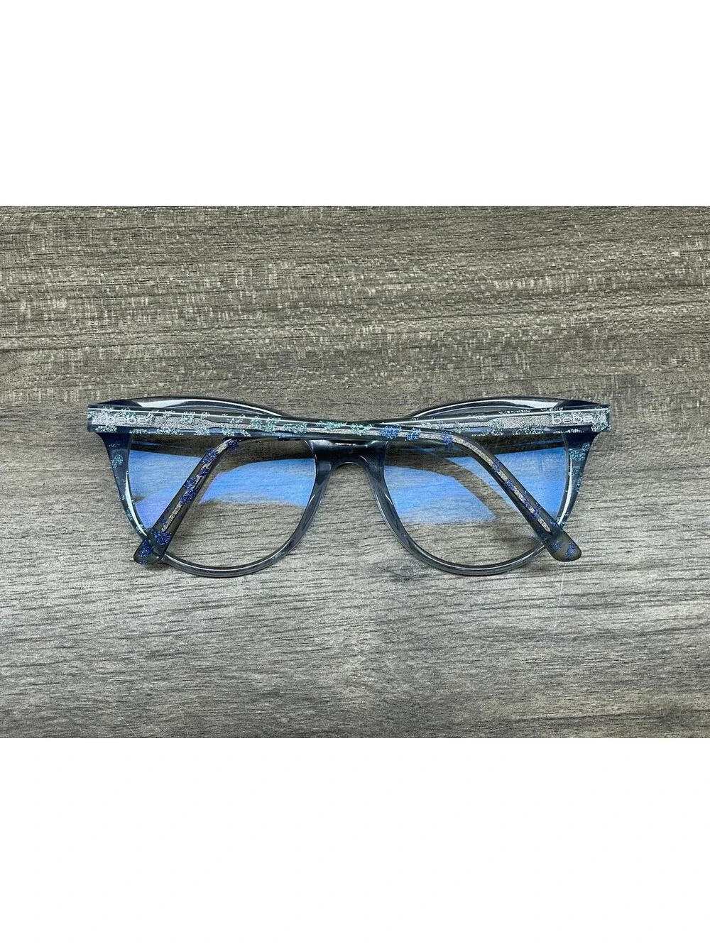 BEBE BB5208 (428) BLUE ANIMAL AUTHENTIC EYEGLASSES 52[]17-135 FRAMES ONLY